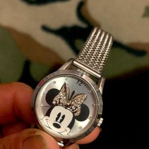 Silver Disney Minnie Mouse watch.